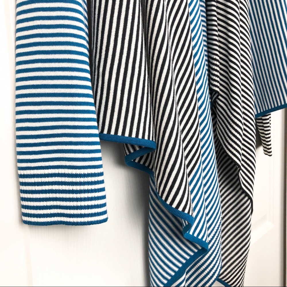 St. John Striped Cascading Open Front Cardigan - image 3